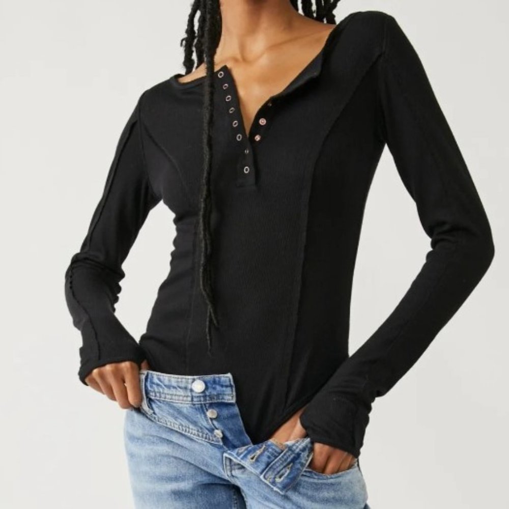 Intimately Free People Sloan bodysuit black